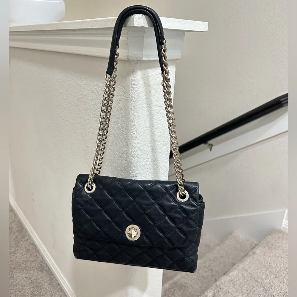 Kate Spade Black Natalia Quilted Leather Crossbody Bag
